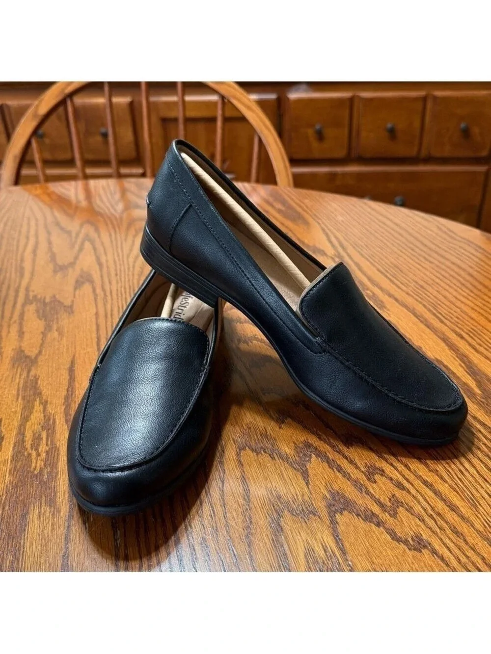 Life Stride Soft System Margot Loafers Black Burnish Size 9W New